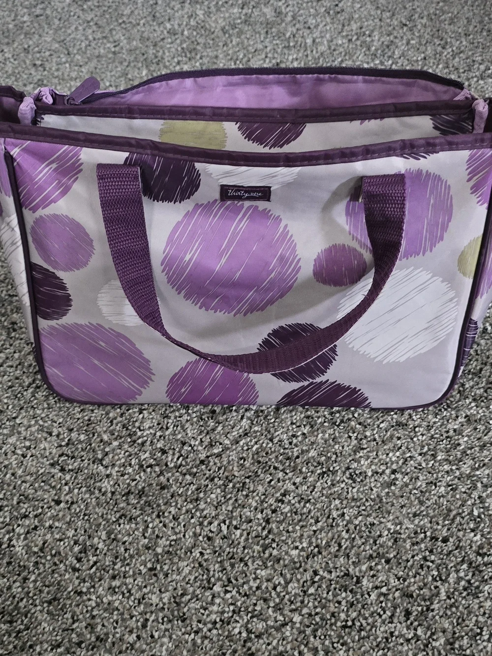 Thirty-One True Beauty Bag in Sketchy Dot Print Travel/MakeUp/Hair Accs - EUC